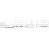 vidaXL 10-dijelni set vrtnih sofa bijeli od masivne borovine