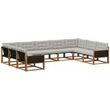 vidaXL Zunanja garnitura za sedenje 9 pcs Naravna in svetlo siva, (5000280788) | Shoptok.si