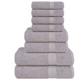 vidaXL Komplet brisač 8-delni siva 360 gsm 100% bombaž | Shoptok.si
