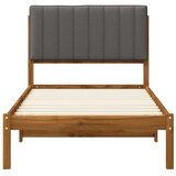  Krevetni okvir s tapiciranim uzglavljem Prirodna i svjetlosiva - Prirodna i svjetlosiva 90 x 200 cm | shoptok.hr