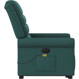 vidaXL Električni masažni naslonjač na podizanje tkanina tamnozeleni | shoptok.hr