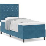 vidaXL Postelja s box springom in vzmetnico temno modra 90x200 cm žamet, (22051838) | Shoptok.si