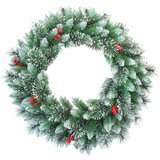  Božićni venac za vrata, zeleni, snijeg, bobice, 40 cm ( 41-118000 ) u