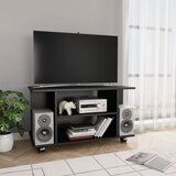 The Living Store TV omarica s kolesci črna 80x40x45 cm inženirski les - TV Omarica, (21375163) | Shoptok.si