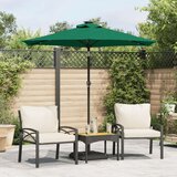 Vrtni suncobran s čeličnom šipkom LED zeleni 225 x 225 x 212 cm | shoptok.hr