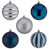  Set božićnih kuglica Plava Srebrna Plastika Ø 6 cm (6 kom.) | shoptok.hr