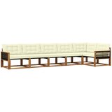 vidaXL Zunanja garnitura za sedenje z blazino 6 pcs Naravna in smetana, (5000272951) | Shoptok.si