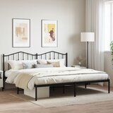 vidaXL Metalni okvir za krevet s uzglavljem crni 193x203 cm | shoptok.hr