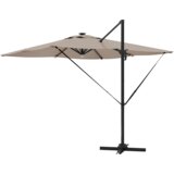 vidaXL Kantilever Roma parasol z LED lučmi Taupe 286x285x270 cm Aluminij | Shoptok.si