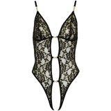Abierta Fina otvoreni bodi od čipke sa kamenčićima (crno-zlatni) - L | shoptok.hr