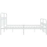 Metalni okvir kreveta uzglavlje i podnožje bijeli 183x203 cm | shoptok.hr