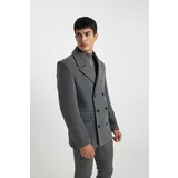 Defacto Slim Fit Tuxedo Collar Lined Coat Parka