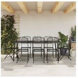 vidaXL 9-dijelni vrtni blagovaonski set antracit metalni mrežasti | shoptok.hr