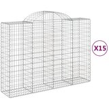  Lučne gabionske košare 15kom 200x50x140/160cm pocinčano željezo | shoptok.hr