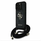 Guess PU 4G Metal Logo Crossbody Popruh Zadní Kryt pro iPhone 16 Pro Black Ovitek za telefon Vijolična | Shoptok.si