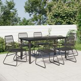  7-dijelni vrtni blagovaonski set od PVC ratana crni | shoptok.hr
