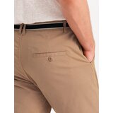 Ombre Men's chino pants with decorative waistband - sand | Shoptok.si