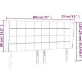  Uzglavlje s ušima smeđesivo 183x23x118/128 cm od tkanine | shoptok.hr