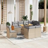 Maison Chic Seti vrtnega pohištva - Vrtna garnitura 9-delna z blazinami bež poli ratan, (21795821) | Shoptok.si