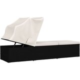 In Ležalnik s streho in blazino poli ratan kremno bel | Shoptok.si