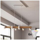 Brilagi LED RGBW Prigušiva luster na sajli SELE 6xGU10/6,5W/230V bela/hrast Cene