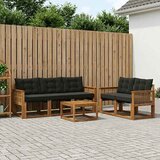  Set vanjskih sofa 6 kom. Prirodna i crna | shoptok.hr