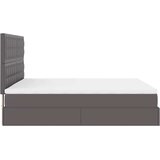vidaXL Otomanski okvir kreveta s madracem sivi 160x200cm umjetna koža | shoptok.hr