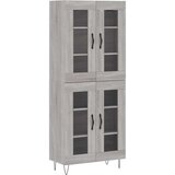 vidaXL Visoka komoda siva sonoma 69,5x34x180 cm inženirski les | Shoptok.si