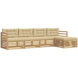  Set vanjskih sofa 5 kom. Bijela i bež Poliester | shoptok.hr