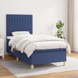 The Living Store Box spring postelja z vzmetnico moder 90x190 cm blago - Box Spring Postelja, (21503627) Cene