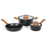  set posod za kuhanje s pokrovi, 5-delni, črna | Shoptok.si