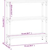  Konzolni stol siva boja hrasta 75x22,5x75 cm konstruirano drvo | shoptok.hr