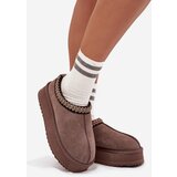 VINCEZA Low suede snow boots for women with embroidery on platform | Shoptok.si