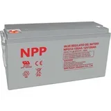 NPG12V 150Ah, GEL BATTERY, C20=150AH, T16, 485172240240, 38,5KG, Light grey