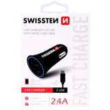 Swissten 20110900 2xUSB auto punjač + micro USB kabel, 2,4A, crni Cijene