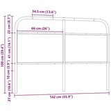 vidaXL Posteljno vzglavje sonoma hrast 135 cm jeklo in inženirski les | Shoptok.si