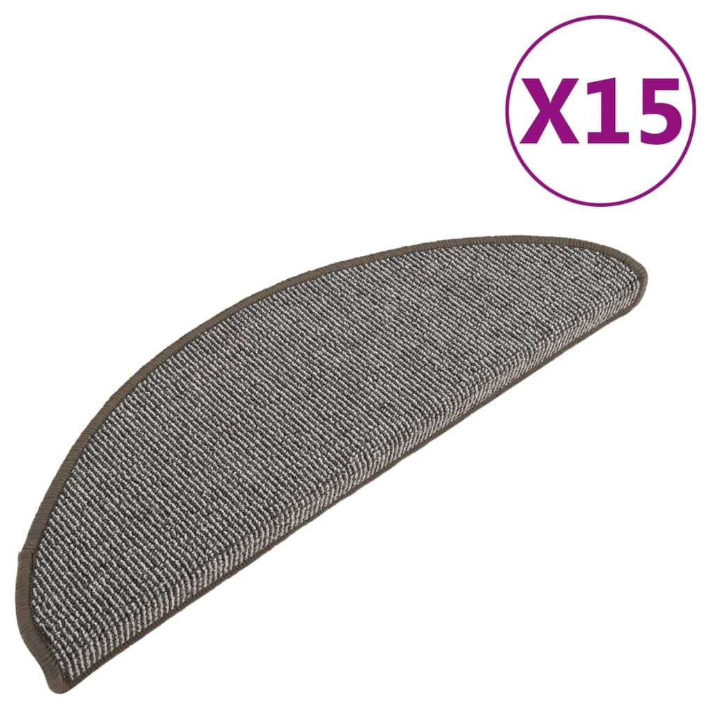 vidaXL Tepisi za stepenice 15 kom sivi 65 x 21 x 4 cm | shoptok.hr