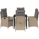 vidaXL Set od 5 Vrtnih Stolica s Jastučićima Bež Poli Rattan | shoptok.hr