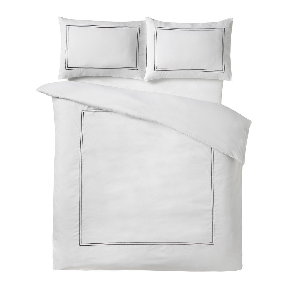 Catherine Lansfield Bijela 3-dijelna satenska posteljina za bračni krevet 200x200 cm So Soft Mono Satin Stitch – | shoptok.hr