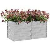 vidaXL Povišena vrtna gredica 160 x 80 x 77 cm pocinčani čelik srebrna | shoptok.hr