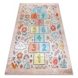 RugsX BAMBINO 61470 pralna preproga poskočnice, &amp;scaron;tevilke, cvetje za otroke protizdrsna - roza / modra 120x170 cm, (5000359086) Slike