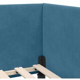 vidaXL Kotna postelja Drugo Modra 90 x 190 cm Samet in sodobno leseno | Shoptok.si