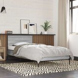 vidaXL Posteljni okvir siva sonoma 75x190 cm inženirski les in kovina, (21128417) | Shoptok.si
