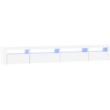 Maison Chic TV omarica - TV stojalo - Televizijska omarica z LED lučkami bela 270x35x40 cm, (21700334) Cene