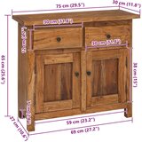  Komoda od masivnog drva mahagonija 75 x 30 x 65 cm | shoptok.hr