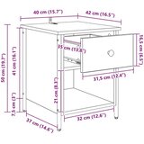 vidaXL Nočna omarica Črni hrast 40 x 42 x 50 cm Konstruiran les | Shoptok.si