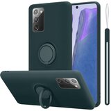 Cadorabo Ohišje, združljiv s Samsungom v tekoči zeleni barvi - zaščitni pokrov iz fleksibilnega silikona TPU z obročem, (20590543) | Shoptok.si