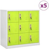 vidaXL Ormarići s ključem 5 kom svjetlosivi/zeleni 90x45x92,5 cm čelik | shoptok.hr