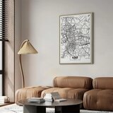  Slika - City Plan: Lodz (1 Part) Vertical 60x90 U prirodnom drvenom okviru | shoptok.hr