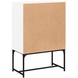 vidaXL Stranska omarica s steklenimi vrati bela 69x37x100 cm | Shoptok.si